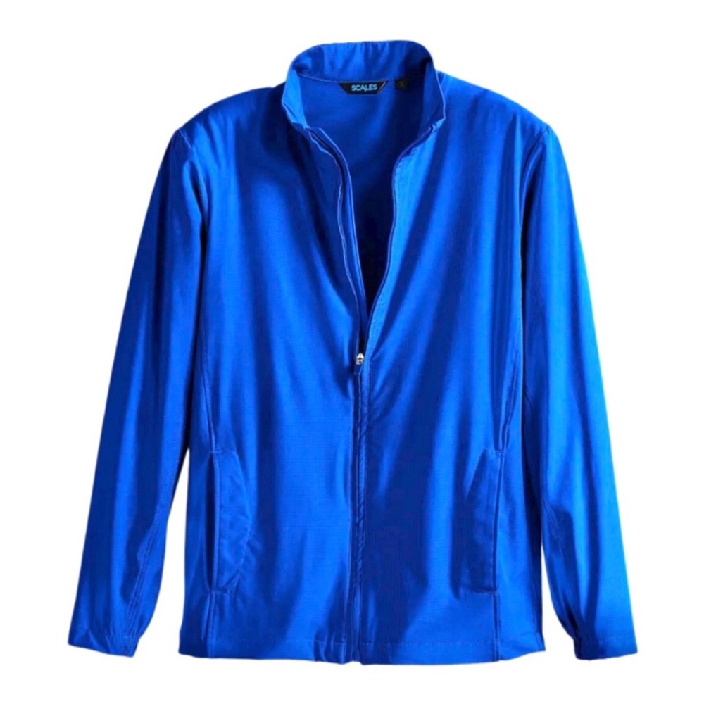 Scales Gear Men’s Fishing Jacket Large Lightweight Quick Drying Royal Blue NWT
